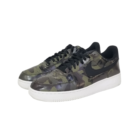 NIKE AIR FORCE 1 Mens Olive Reflective Camo Low Tops Classic Sneakers Size 11 - Picture 7 of 12